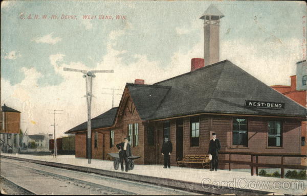 C. & N. W. Railway Depot West Bend Wisconsin