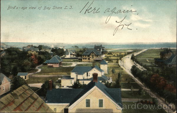 Bird's-eye View of Bay Shore L.I. New York