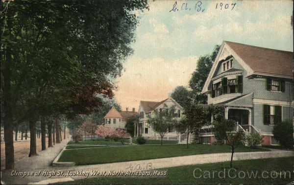 Glimpse of High Street, Looking West North Attleboro Massachusetts