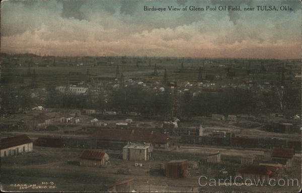 Bird's Eye View of Glenn Pool Oil Field Tulsa Oklahoma