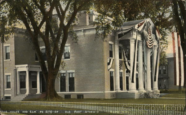 Club House and Elm on Site of Old Fort Stanway Rome New York