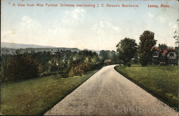 A View from Miss Furniss' Driveway Overlooking J. E. Parson's Residence Lenox Massachusetts