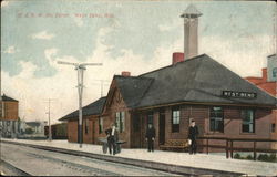 C. & N. W. Railway Depot Postcard