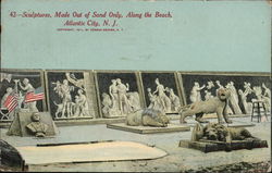Sculptures Made Out of Sand Only, Along the Beach Postcard