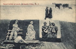 Sand Artist at Work Postcard