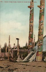 Indian Totem Poles, Prince of Wales Island Postcard