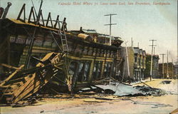Valencia Hotel Where 70 Lives Were Lost, San Francisco Earthquake Postcard