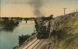Train Above Merced Falls Postcard