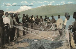 Hukilau Fishing Scene Postcard