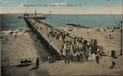 Steamboat Pier and Beach, Coney Island Brooklyn, NY Postcard Postcard Postcard