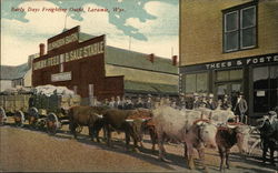 Early Days Freighting Outfit Laramie, WY Postcard Postcard Postcard