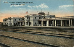 Santa Fe Depot and Fray Marcos Hotel Williams, AZ Postcard Postcard Postcard