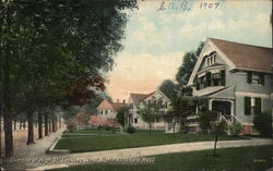 Glimpse of High Street, Looking West North Attleboro, MA Postcard Postcard Postcard