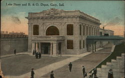 Lke Shore and B. & O. Depot Gary, IN Postcard Postcard Postcard