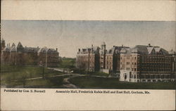 Assembly Hall, Frederick Robie Hall and East hall Postcard