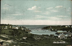 Panoramic View New Harbor, ME Postcard Postcard Postcard