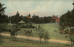 Bird's Eye View, State Insane Hospital, Grounds and Buildings Taunton, MA Postcard Postcard Postcard