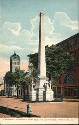 Confederate Monument Corner High and Court Streets Portsmouth, VA Postcard Postcard Postcard