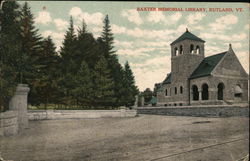 Baxter Memorial Library Rutland, VT Postcard Postcard Postcard