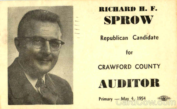 Richard H. F. Sprow Crawford County Auditor Bucyrus Ohio