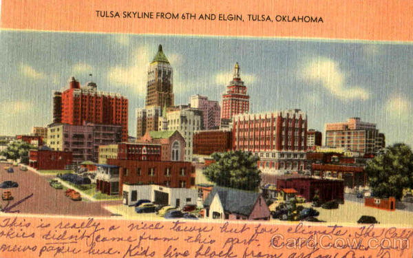 Tulsa Skyline From 6Th And Elgin Oklahoma