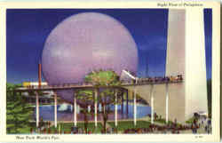 Night View Of Perisphere 1939 NY World's Fair Postcard Postcard