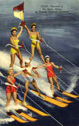 Human Pyramid On Water Skis Cypress Gardens, FL Postcard Postcard