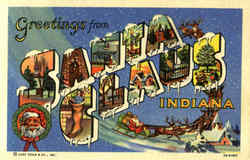 Greetings From Santa Claus Indiana Postcard Postcard