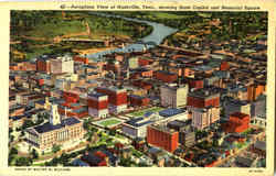 Aeroplane View Of Nashville Postcard