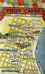 Guide Map Of Vieux Carre New Orleans, LA Postcard Postcard