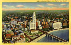 Ohio's State Capitol From The Air Postcard