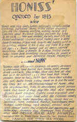 Honiss, 22 State St. Postcard