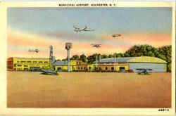 Municipal Airport Rochester, NY Postcard Postcard