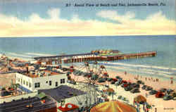 Aerial View Of Beach And Pier Jacksonville, FL Postcard Postcard