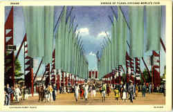 Avenue Of Flags 1933 Chicago World Fair Postcard Postcard