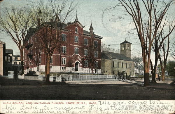 High School and Unitarian Church Haverhill Massachusetts