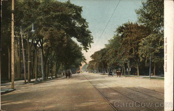 Looking Along Jefferson Ave. Detroit Michigan