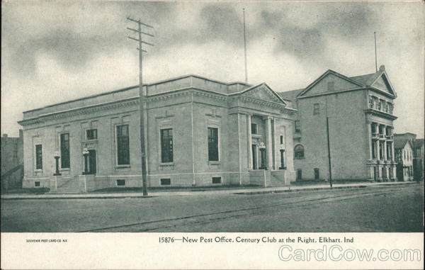 New Post Office, Century Club at the Right Elkhart Indiana