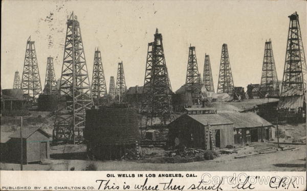 View of Oil Wells Los Angeles California