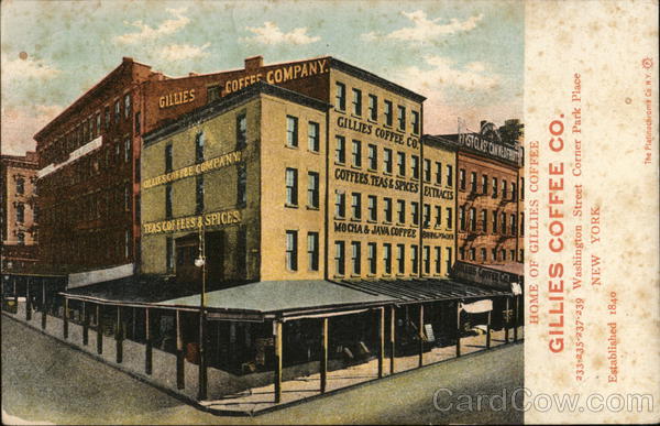 Gillies Coffee, Washington Street Corner of Park Place New York