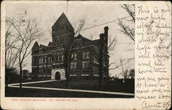 High School Building Postcard