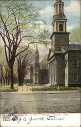 Three Churches on the Green New Haven, CT Postcard Postcard Postcard