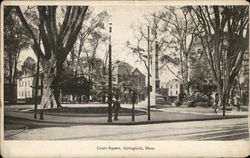 View of Court Square Springfield, MA Postcard Postcard Postcard