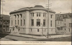 View of Free Library Postcard