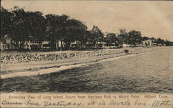 Panorama View of Long Island Sound from Harrison Park to Welch Point Postcard