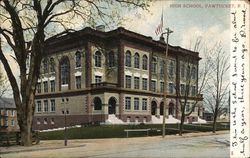 High School Building Postcard