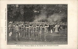 Firing a Salute at the Burial of a Deceased Comrade Army Postcard Postcard Postcard