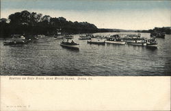 Boating on Rick River Dixon, IL Postcard Postcard Postcard