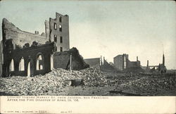 Looking Toward Market St. From Jackson After the Fire Disaster of April 18, '06 Postcard