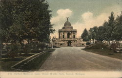 The Hurlbut Memorial Gate, Water Works Park Detroit, MI Postcard Postcard Postcard
